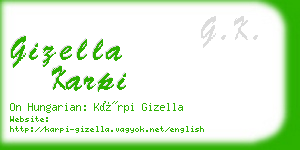 gizella karpi business card